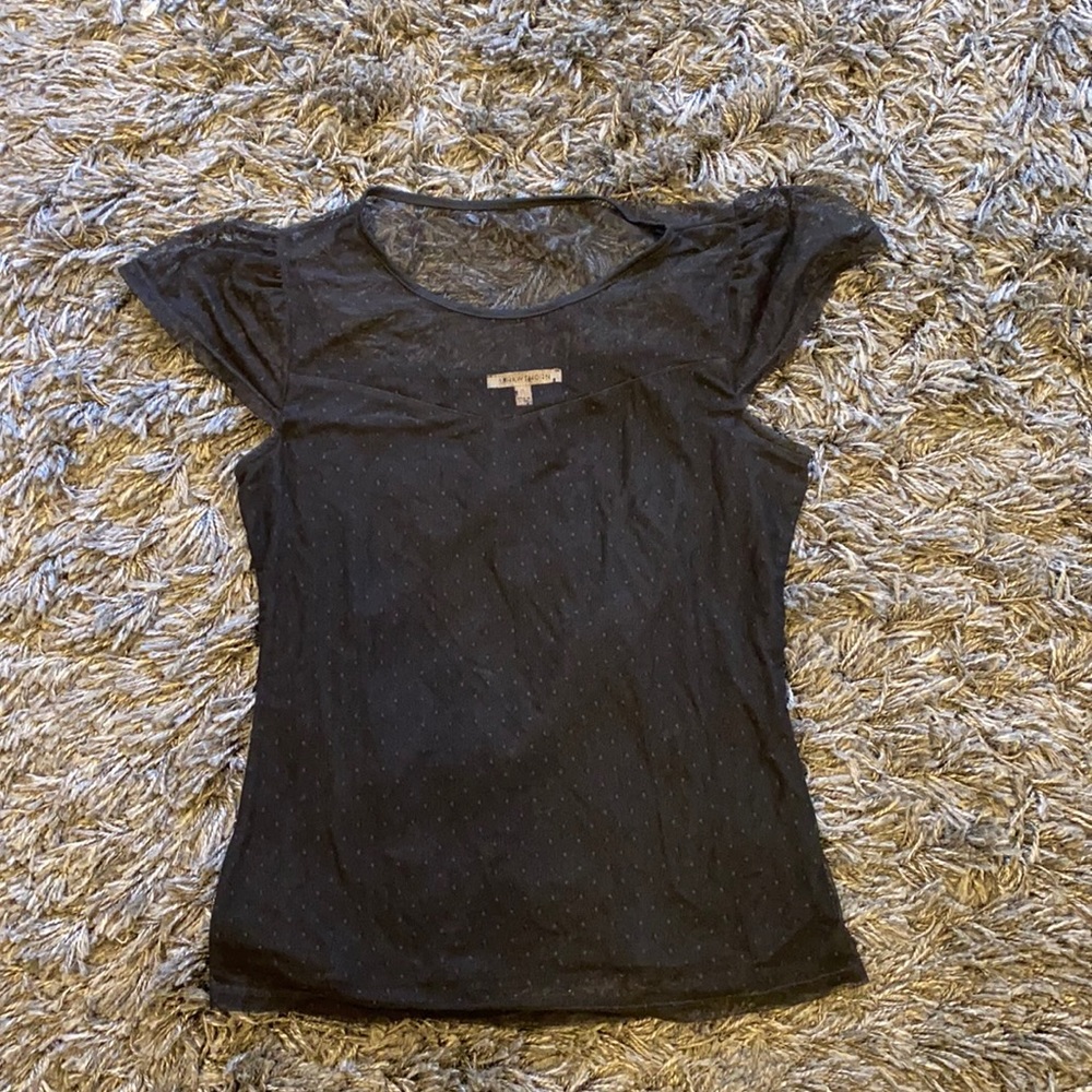 41 Hawthorn Cute Black Mesh Blouse